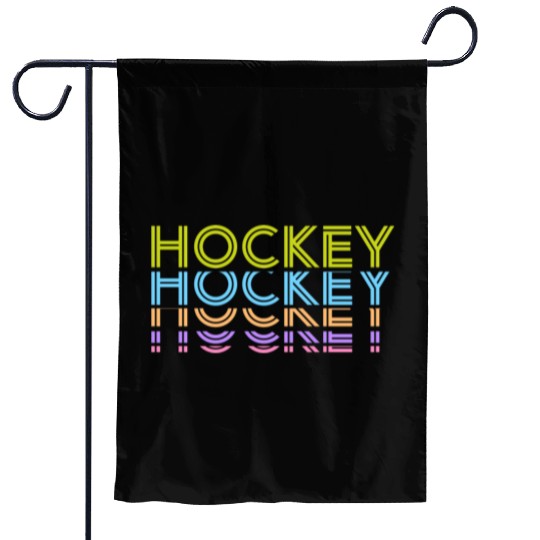 Hockey Colorful Typography Garden Flags