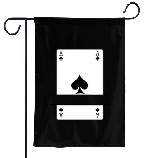 Playing card ace of spades with banner space Garden Flags