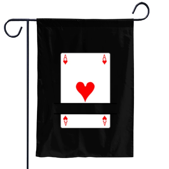 Playing card ace of hearts with banner space Garden Flags