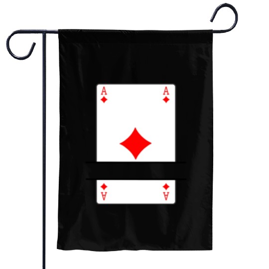 Playing card ace of diamonds with banner space Garden Flags