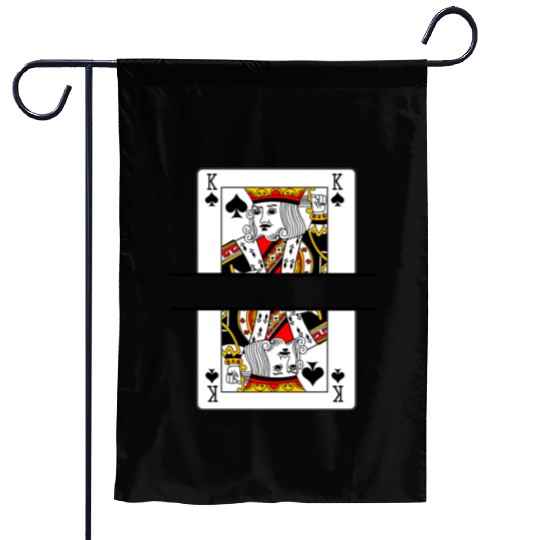 Playing card spades king with banner space Garden Flags