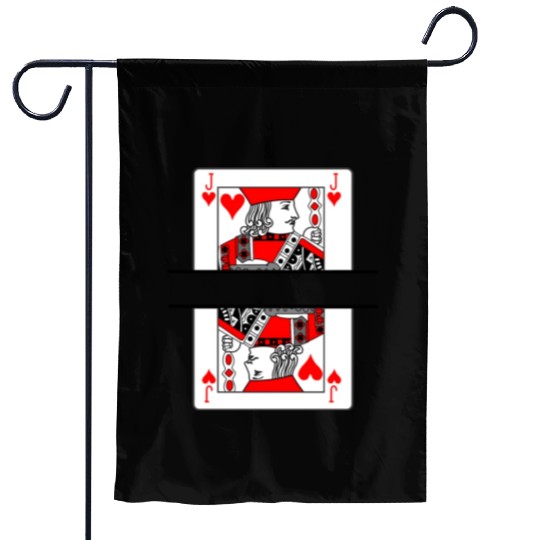 Playing card jack of hearts with banner space Garden Flags