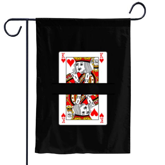 Playing card hearts king with banner space Garden Flags