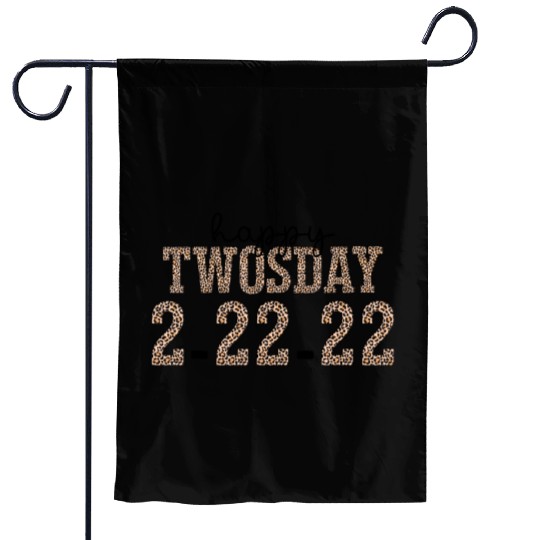 Happy Twosday February 2-22-22 Leopard Number Remi Garden Flags