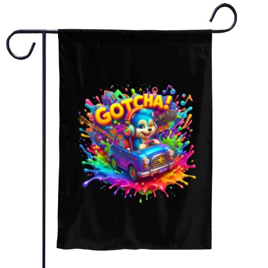 Stellar Cadence: Symphony of Neon Hues - GoTCha! Garden Flags
