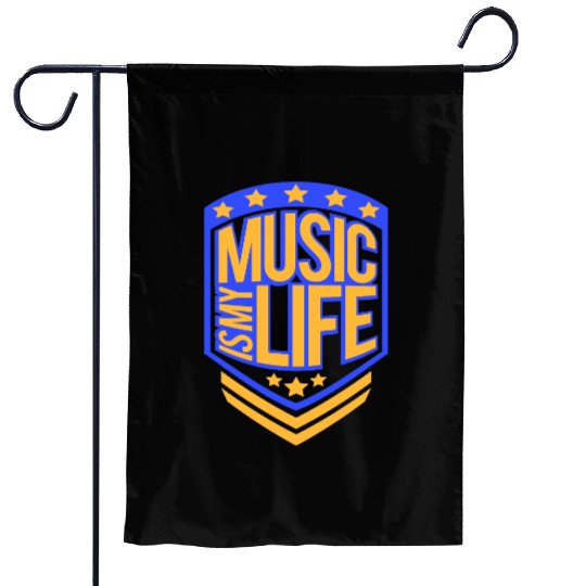 Music Is My Life Party Club Concert Sound Love Garden Flags