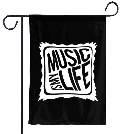 Music Is My Life Party Club Concert Sound Love Garden Flags