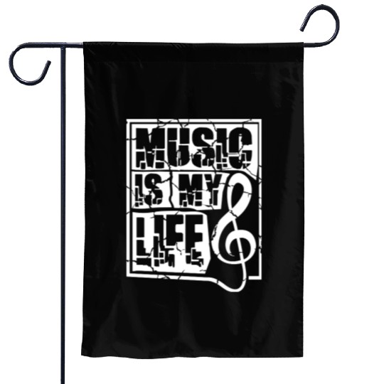Music Is My Life Party Club Concert Sound Love Garden Flags