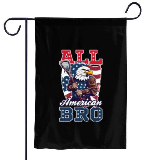 4th Of July Lacrosse All American Bro Garden Flags