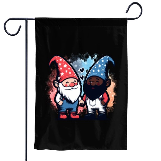 Gnome America Patriotic Whitey Melanin Gay Pride Garden Flags