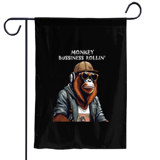 Monkey Business Rollin Garden Flags