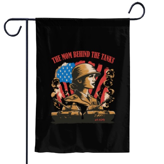 Mother’s Day Military Tank Guard Mom 4th July Garden Flags