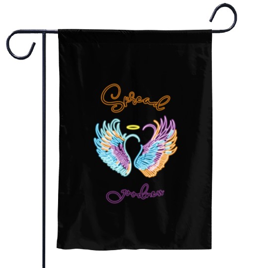Neon angel wings with helo Garden Flags