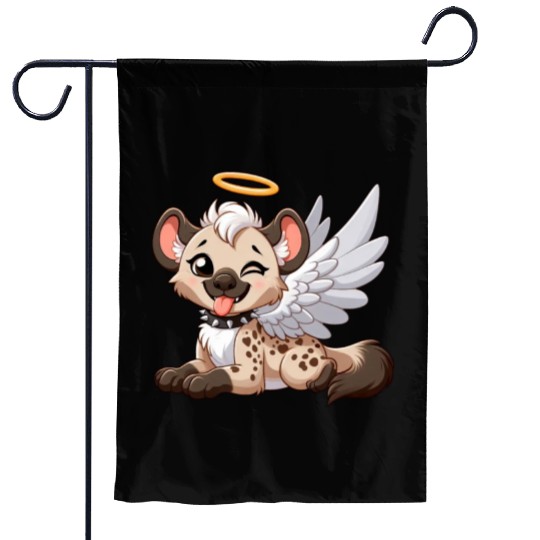 Hyena angel wings halo fantasy Garden Flags