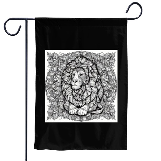 Lion Mandala Garden Flags