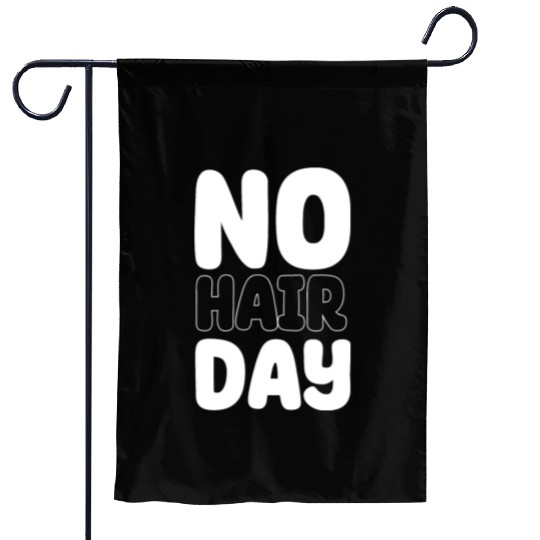 No Hair Day Funny Bald Bearded Hairstylist Garden Flags