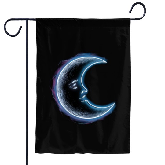Neon moon Garden Flags