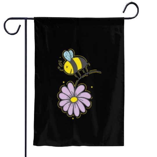 Bee with Flower Animals Nature Beekeeper Garden Flags