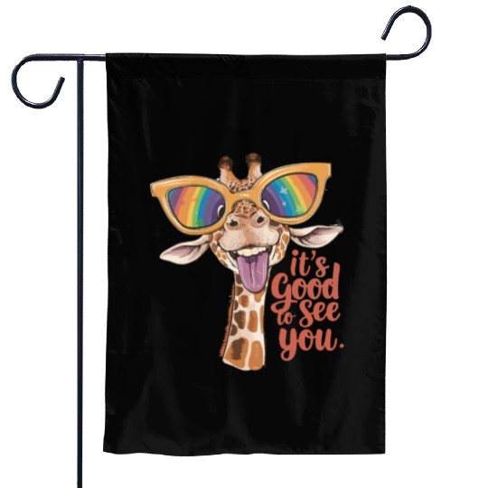 Funky Giraffe With Colorful Sunglasses Fun Saying Garden Flags