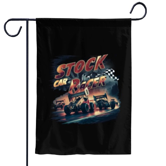 STOCK CAR RACER Garden Flags