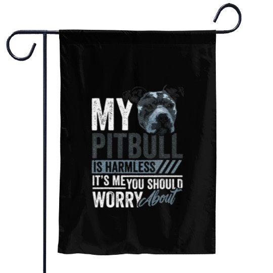 Pitbull is Harmless Pittie Mom Dog Lover Pitbull Garden Flags