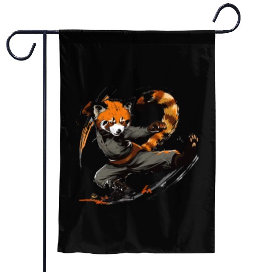 High Kick Red Panda Garden Flags