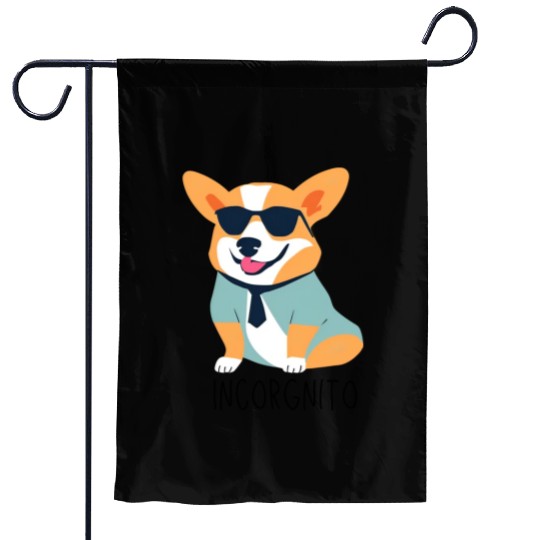 Incorgnito : Incognito Cute Corgi Dog Sunglasses Garden Flags