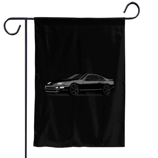 Fairlady Z 300zx Z32 Black Graphic Garden Flags