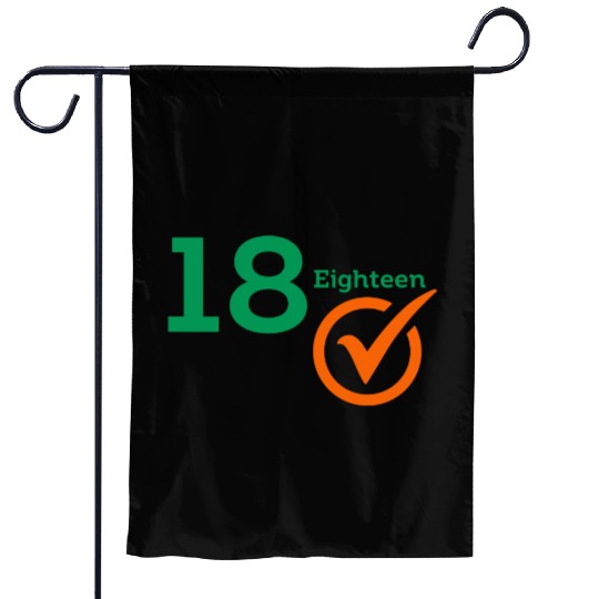 The Number 18 Eighteen Typography Garden Flags