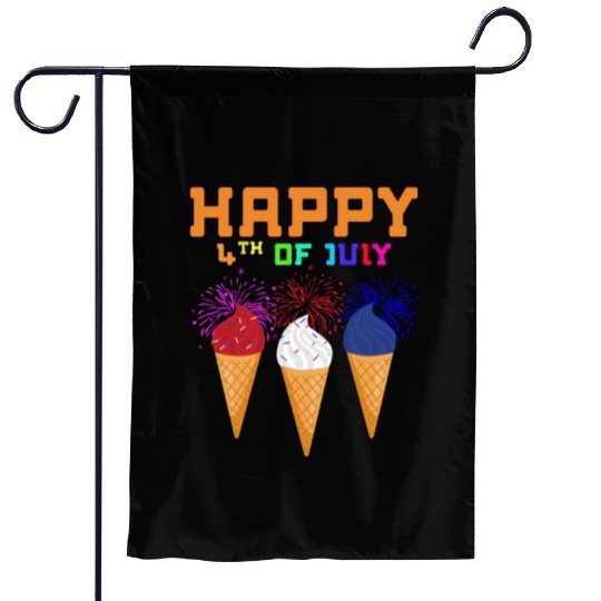 Celebrate Independence Day with Fireworks Ice Crea Garden Flags