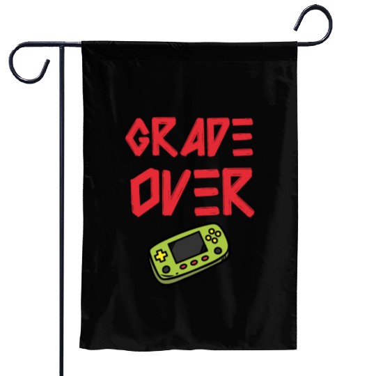 Grade Over : Funny Graduation in Games Style 2024 Garden Flags