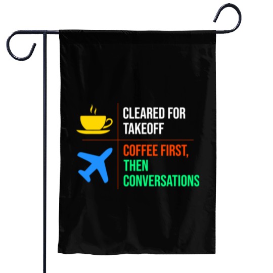Air Traffic Controller Coffee ATC Aviation Humor Garden Flags