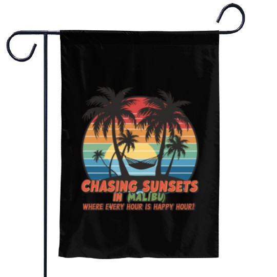 Chasing Sunsets in Malibu Garden Flags