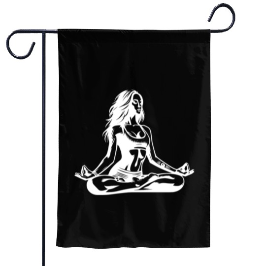 Meditation Yoga Teacher For Relaxation Garden Flags