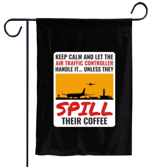 Air Traffic Controller Coffee ATC Aviation Humor Garden Flags