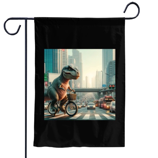 Urban Dino Ride Garden Flags