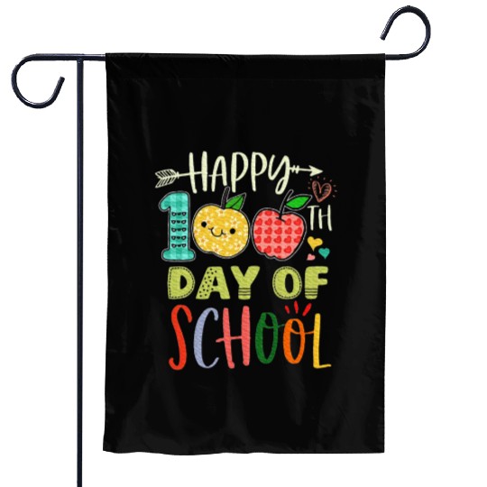 Happy 100th Day of School Kindergarten Teacher Garden Flags