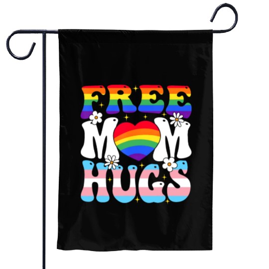 Free Mom Hug Lesbian Gay Lgbt Pride Rainbow Flag Garden Flags