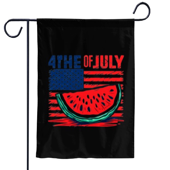 4th of July American Pride Watermelon Vintage Gift Garden Flags