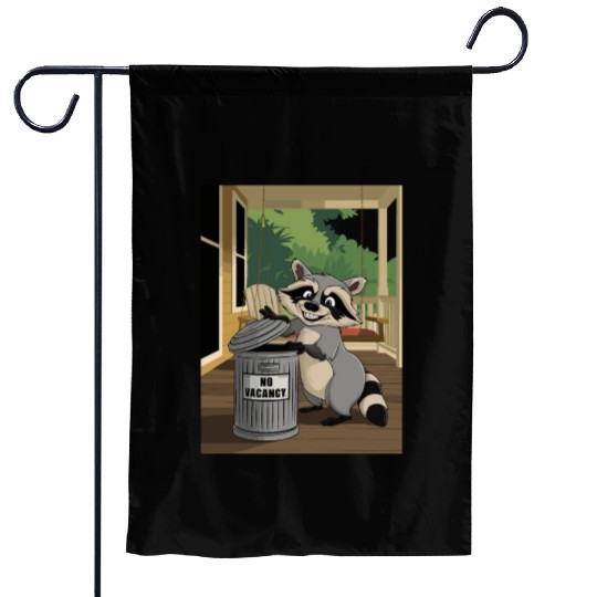 Racoon Trash Panda Metal Trash Can No Vacancy Garden Flags