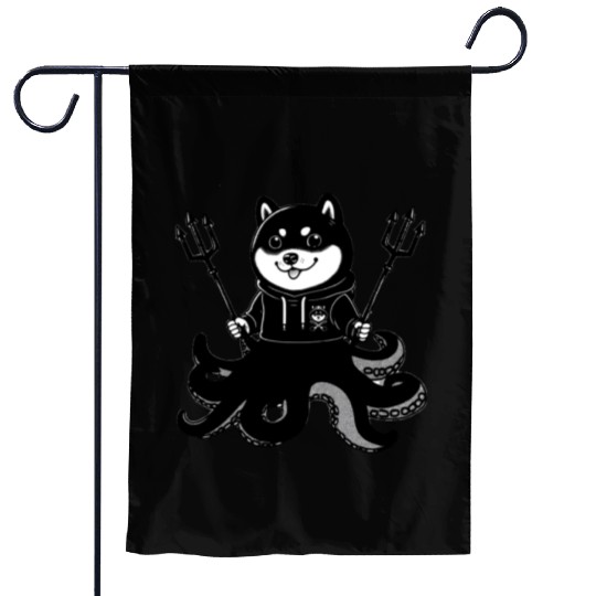 Shiba Inu octopus Garden Flags