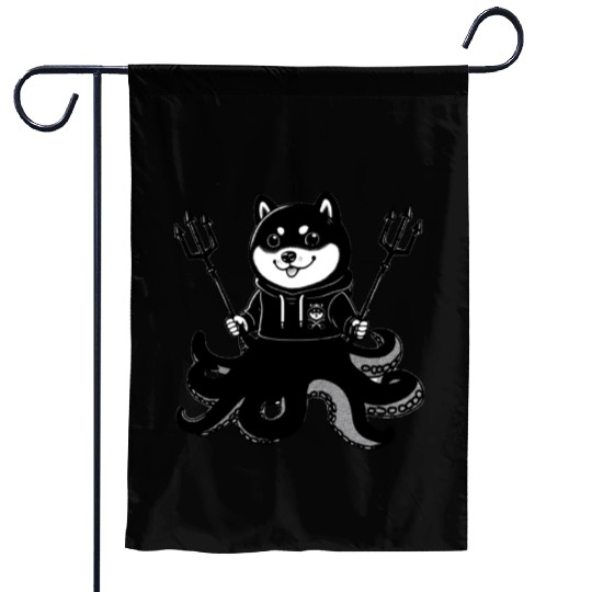 Shiba Inu octopus Garden Flags