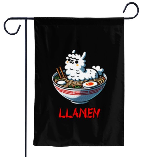 Llamen Noodles Chinese Food Alpaca Llama Lover Garden Flags