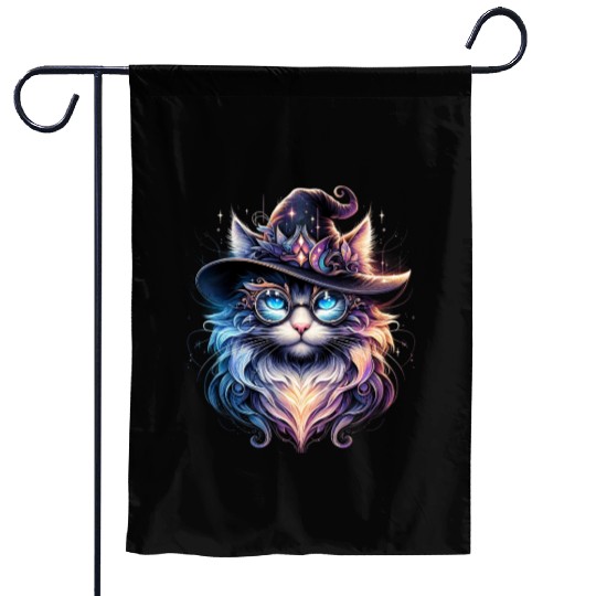 Cat Fantasy "Enchanted Wizard Cat" Garden Flags