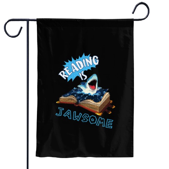 Reading is Jawsome Shark Classroom Teacher Supplie Garden Flags