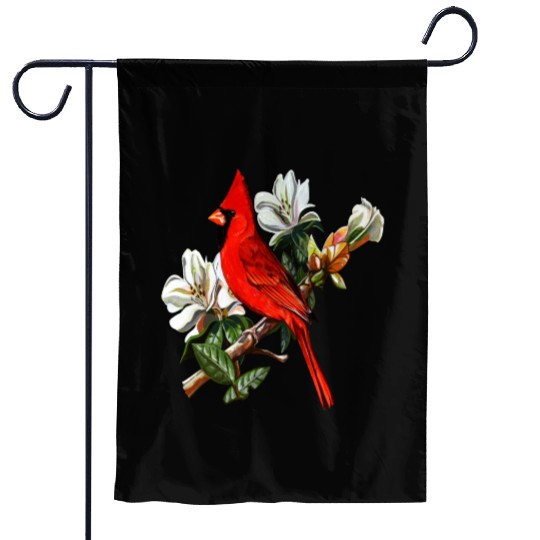 Northern Red Cardinal On A Branch Garden Flags