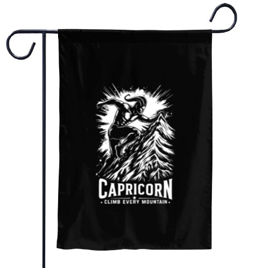Capricorn Climb every mountain Garden Flags