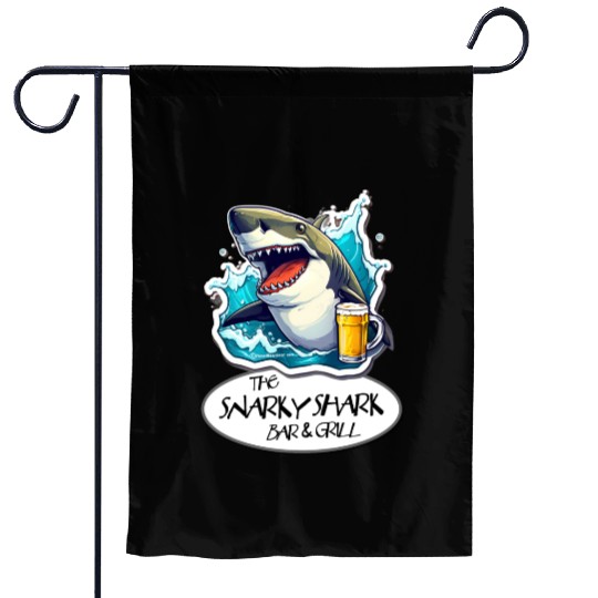 The Snarky Shark Bar & Grill Garden Flags