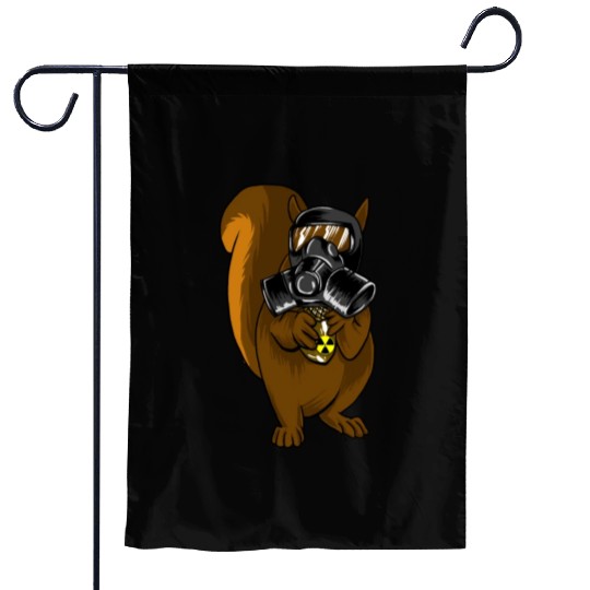 Squirrel With Gas Mask Acorn Nuclear Icon Chipmunk Garden Flags