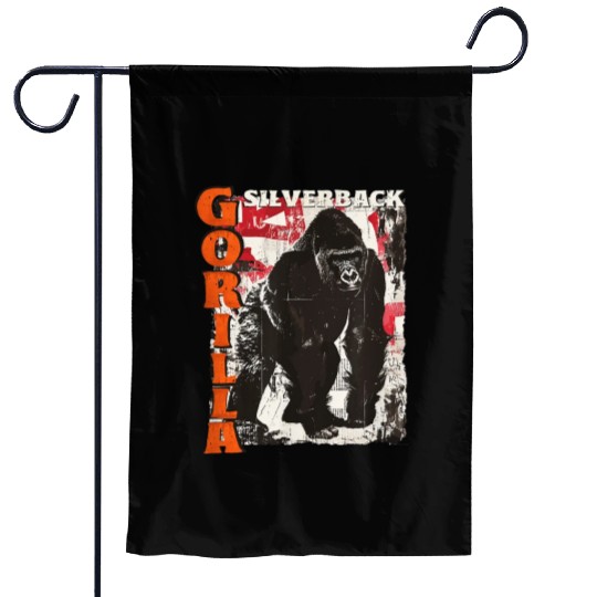 Gorilla Monkey Growling Silverback Garden Flags